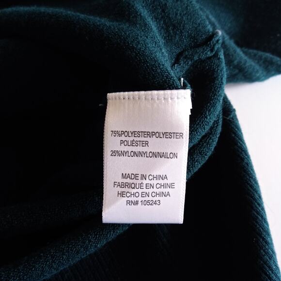 New Bobeau Womens XS V-Neck Sweater Long Sleeve Blue Green Preppy Classic Soft - Picture 9 of 12